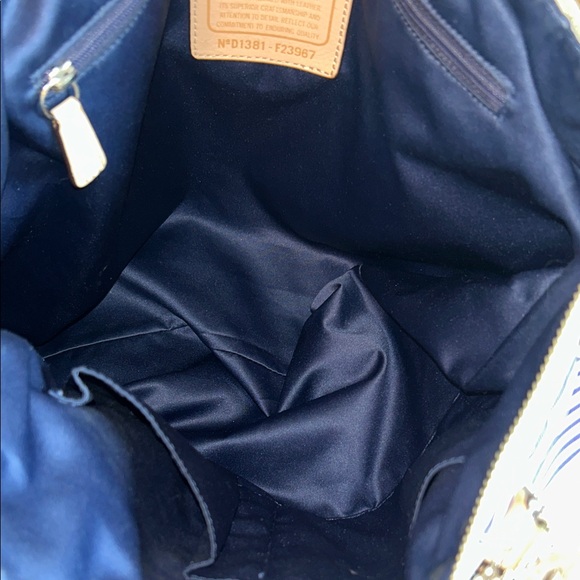 Coach Blue and Tan Patchwork Tote - Picture 10 of 15